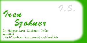 iren szohner business card